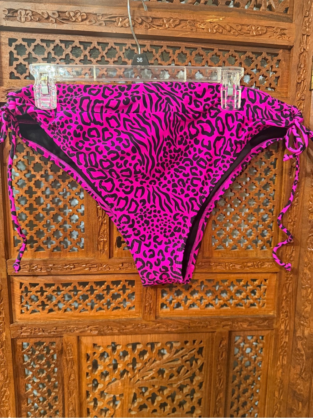 Torrid Hot Pink Animal Print Side-Tie Bikini Bottoms | Size 0 (Large) | Swimwear